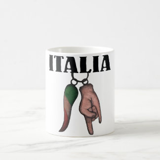 TAZA DE CAFÉ ITALIANA DEL CUERNO, TAZA CON EL MAL