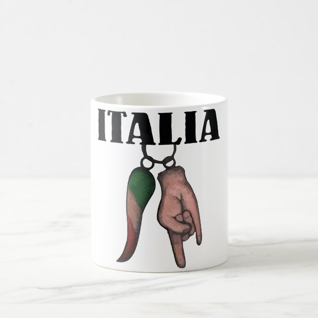 TAZA DE CAFÉ ITALIANA DEL CUERNO, TAZA CON EL MAL (Centro)