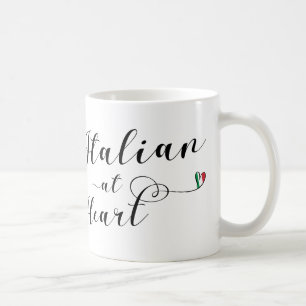 Taza De Café Italiano en Heart Mug, Italia