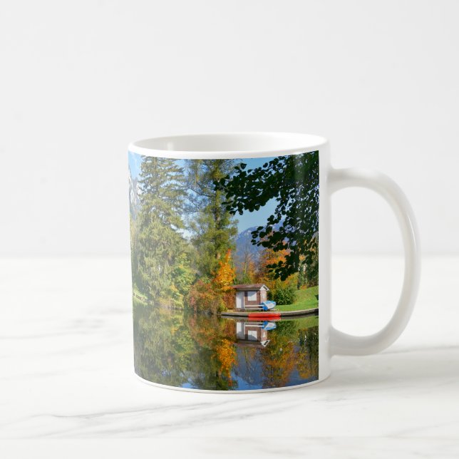 Taza De Café Itillo del estanque de otoño (Derecha)