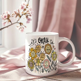 Taza De Café It's Okay To Boho Floral Coffee Mug