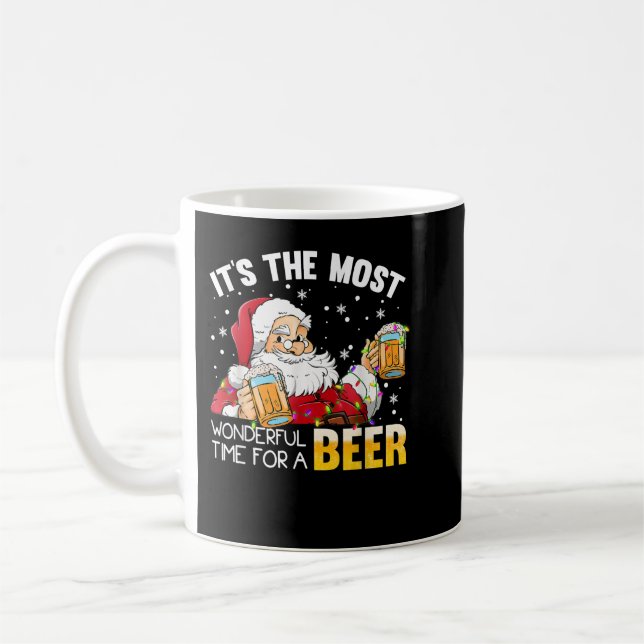 Taza De Café Its The Most Wonderful Time For A Beer Christmas S (Izquierda)