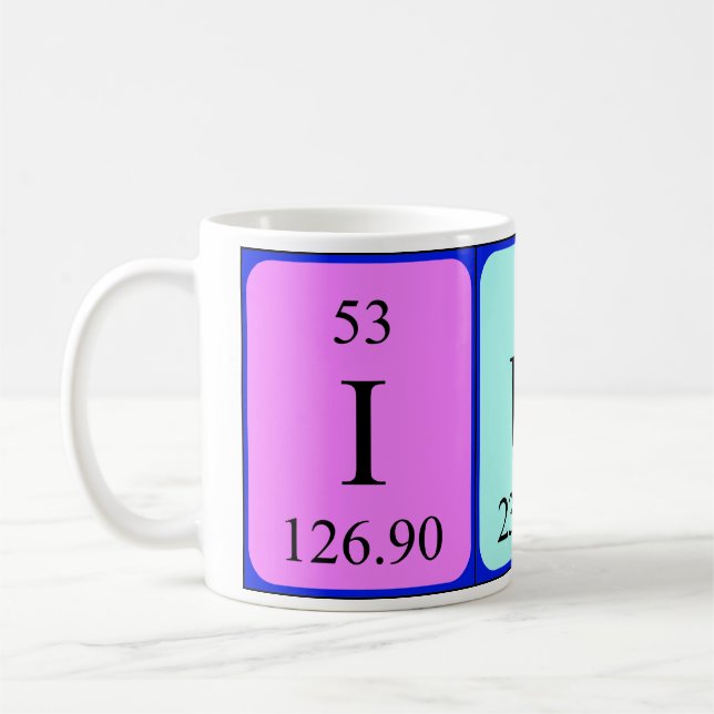 Taza De Café Iuna periódica nombre de tabla mug (Izquierda)