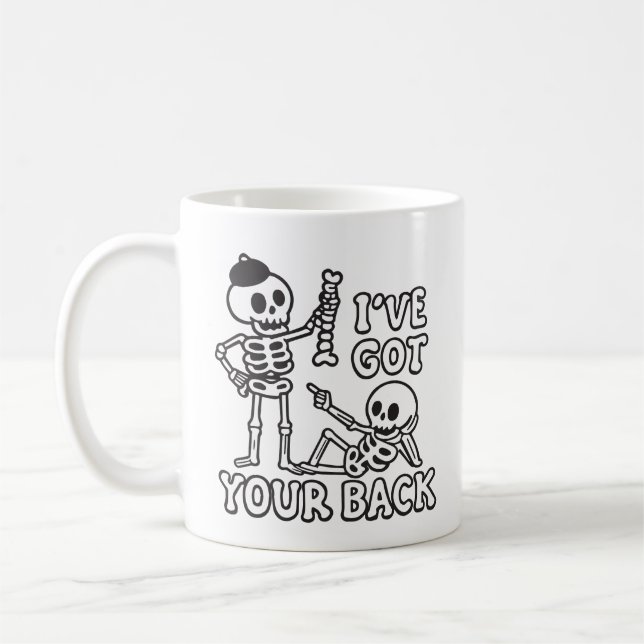 Taza De Café I've got your back funny skeleton (Izquierda)