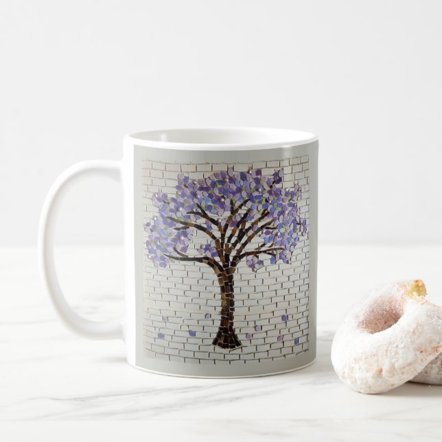 Taza De Café Jacaranda, árbol de la vida Mug (Con donut)