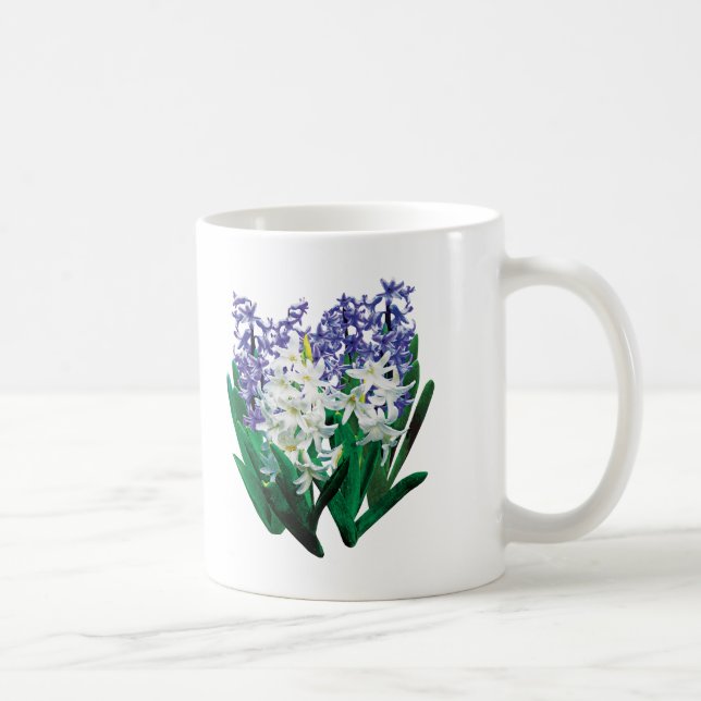 Taza De Café Jacintos blancos y morados (Derecha)