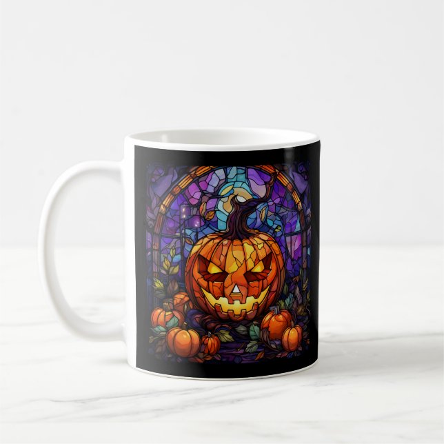 Taza De Café Jack-o'-Lantern de vidrio templado: Elegancia espe (Izquierda)