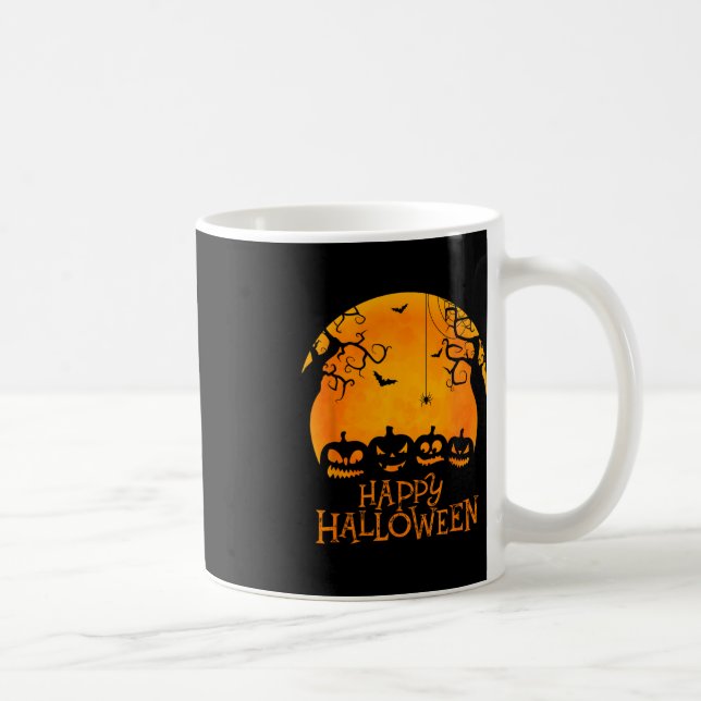 Taza De Café Jack O Lantern Face Happy Halloween (Derecha)