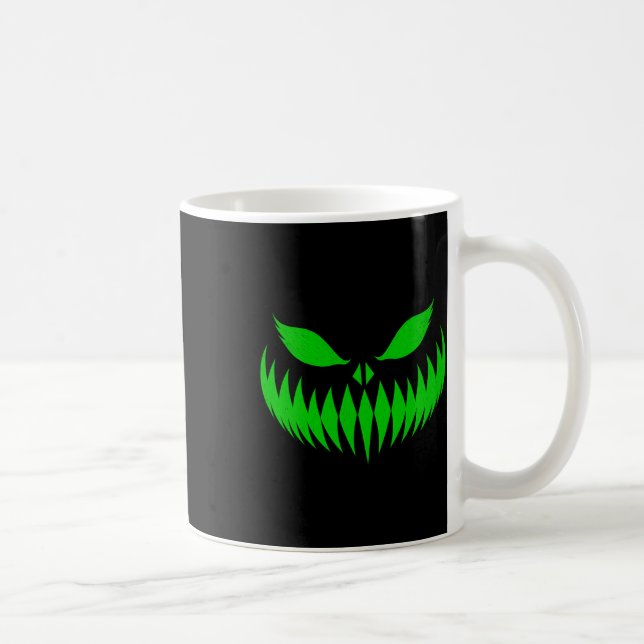 Taza De Café Jack O Lantern Scary Pumpkin Face Halloween Costum (Derecha)