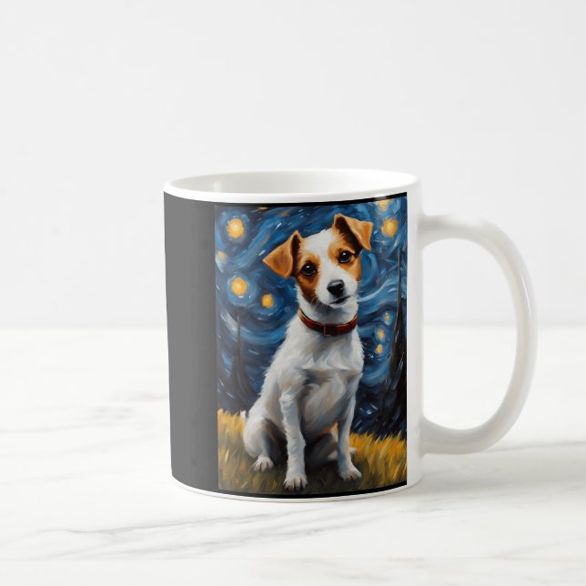 Taza De Café Jack Russel con pintura de collar (Derecha)