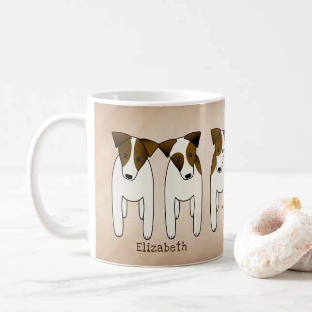 Taza De Café Jack Russell alinea perros lindos personalizados (Con donut)