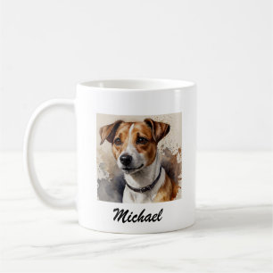 Taza De Café Jack Russell Terrier de moda Agrega tu nombre Pers