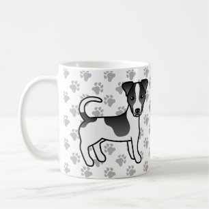Taza De Café Jack Russell Terrier de pelaje liso negro y blanco