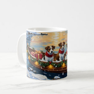 Taza De Café Jack Russell Terrier Navidad Barco Fiesta