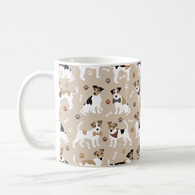Taza De Café Jack Russell Terrier Paws and Bones (Izquierda)
