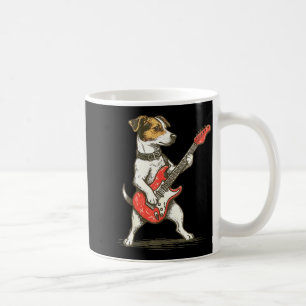Taza De Café Jack Russell Terrier Perro Tocando Guitarra Rocker