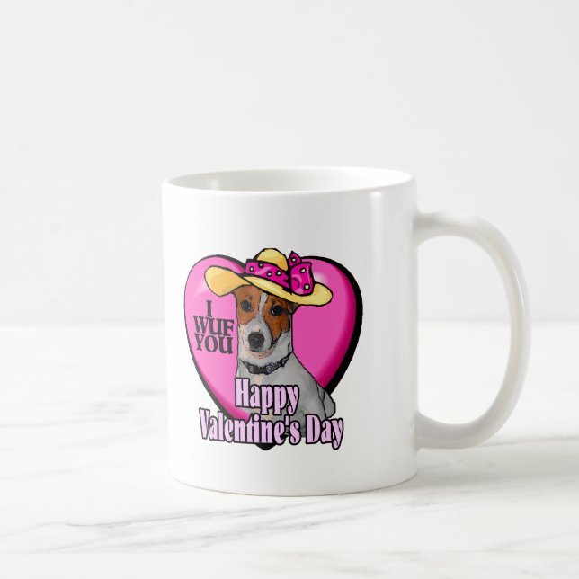 Taza De Café Jack Russell Terrier Valentines (Derecha)
