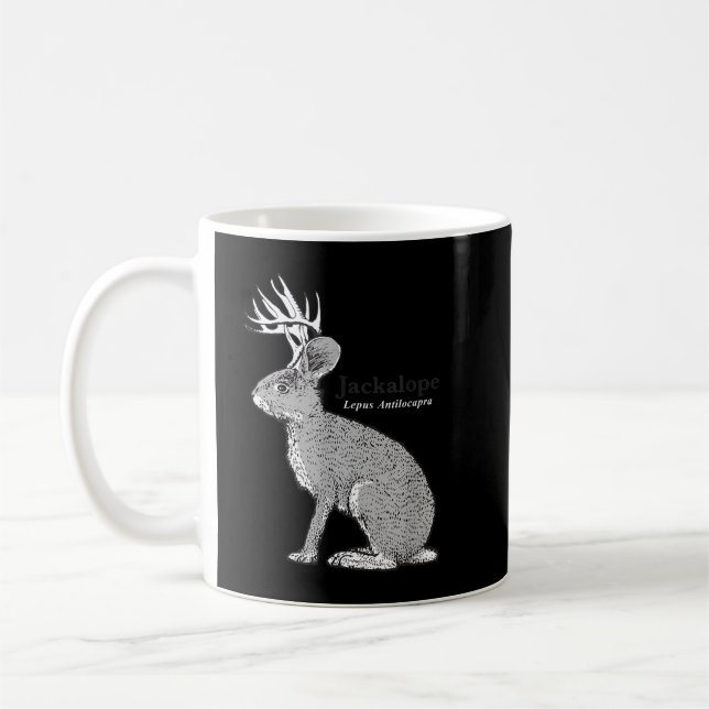 Taza De Café Jackalope Funny Rabbit  (Izquierda)