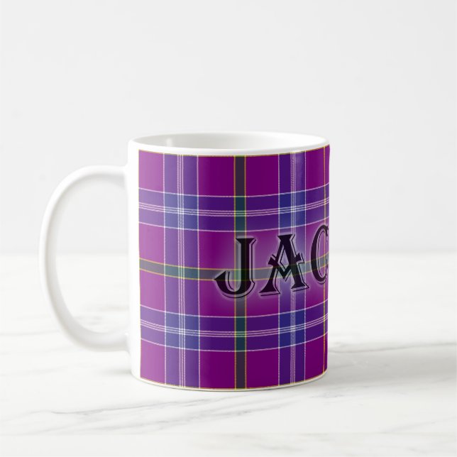 Taza De Café Jackson Tartán con el apellido (Izquierda)