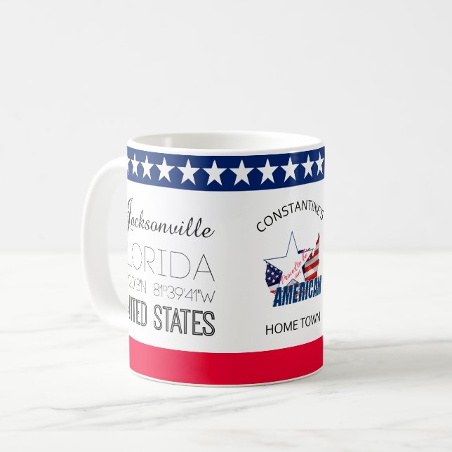 Taza De Café Jacksonville, Florida, Estados Unidos elegante (Anverso izquierdo)
