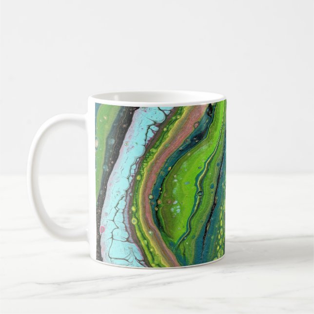 Taza De Café Jada 3 Crazy Green Abstract Mug (Izquierda)