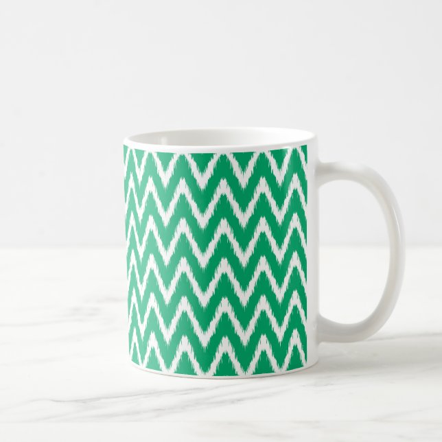 Taza De Café Jade Asian Moods Ikat Chevrons (Derecha)