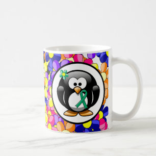 Taza De Café Jade Awareness Ribbon Penguin