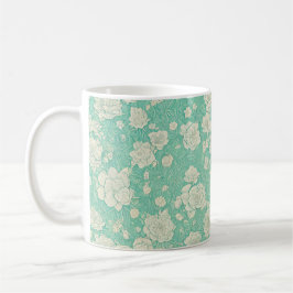 Taza De Café Jade Garden Floral Mug - Japanese Elegance