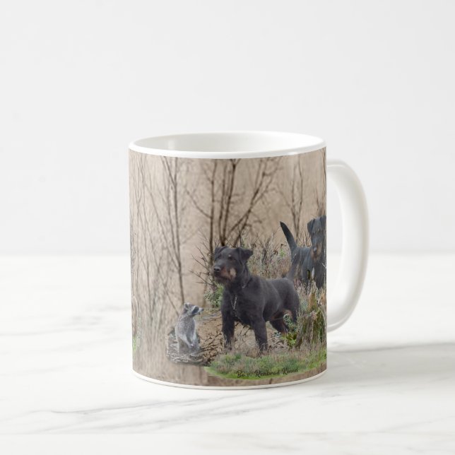 Taza De Café Jagdterrier, Bo contra Renbrad Kennel". Pegatina P (Anverso derecho)