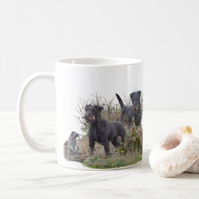 Taza De Café Jagdterrier, Bo contra Renbrad Kennel". Pegatina P (Con donut)