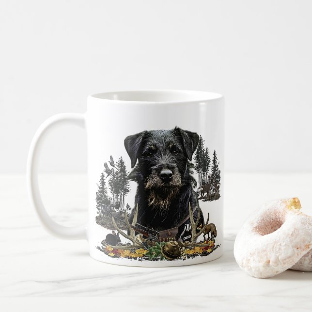 Taza De Café Jagdterrier - perro de caza versátil (Con donut)