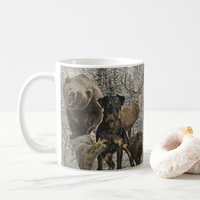 Taza De Café Jagdterrier, querida bestia contra Renbrad Paperwe (Con donut)