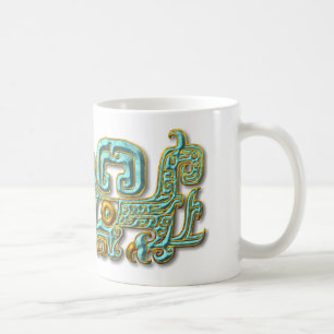 Taza De Café Jaguar-turquesa maya y oro