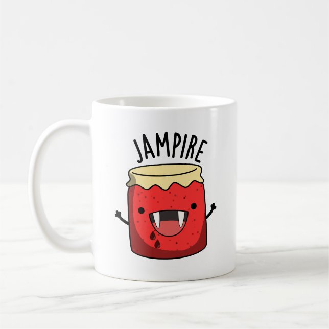 Taza De Café Jam-pire Funny Vampire Jam Pun (Izquierda)