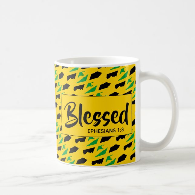 Taza De Café JAMAICA bendijo la escritura cristiana de los efes (Derecha)
