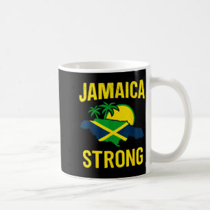 Taza De Café Jamaica Fuerte Amo la Bandera Jamaicana Corazón Mu