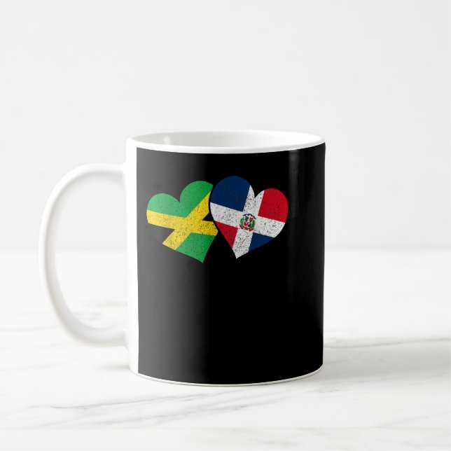 Taza De Café Jamaica ' República Dominicana Orgullo cardíaco ja (Izquierda)