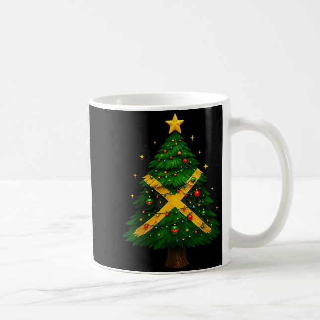 Taza De Café Jamaican Christmas Tree Design, Festive Holiday Gr (Derecha)