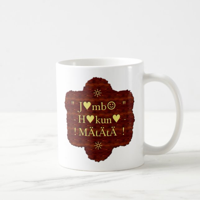 Taza De Café Jambo Hakuna Matata: Dibujo/gráfico de arte africa (Derecha)