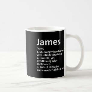 Taza De Café James Definition Personalized Name Funny Cumpleaño