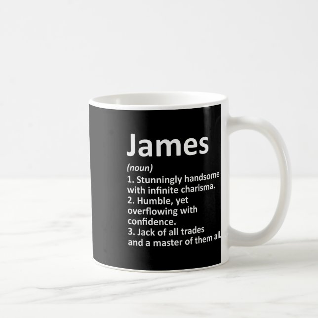 Taza De Café James Definition Personalized Name Funny Cumpleaño (Derecha)