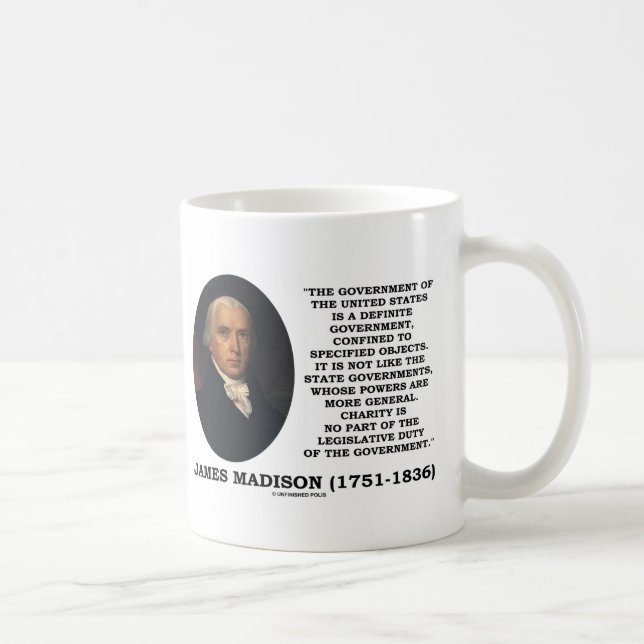 Taza De Café James Madison Govt de Estados Unidos especificó (Derecha)