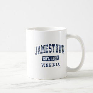 Taza De Café Jamestown Virginia Va Vintage Deportes Establecido
