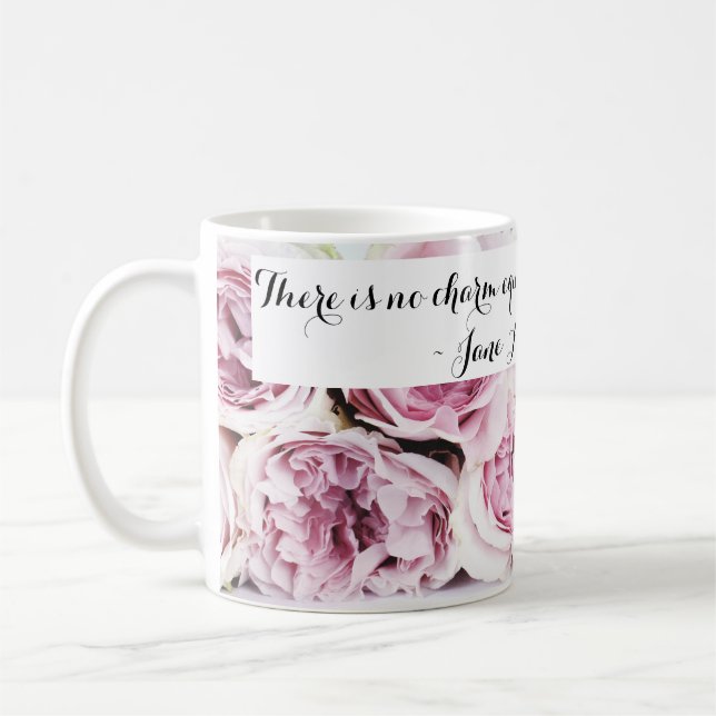 Taza De Café Jane Austen Emma Book Cita Rosa Floral (Izquierda)