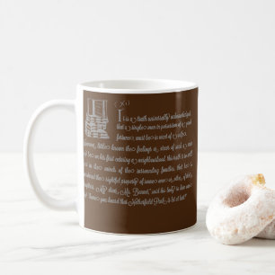 Taza De Café Jane Austen, libro del orgullo y los prejuicios de