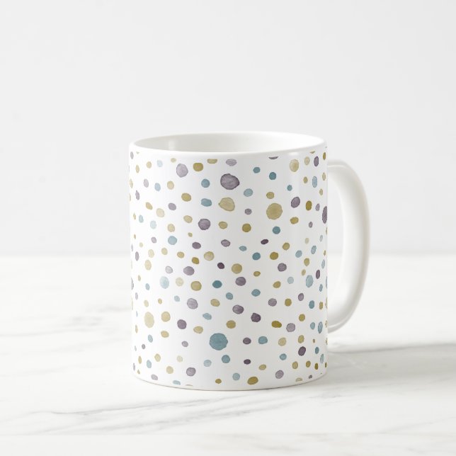 Taza De Café Janet Confetti Watercolor Dots Classic Mug (Anverso derecho)