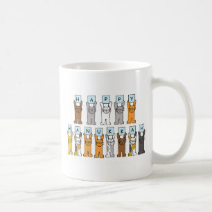 Taza De Café Jánuca feliz para el amante del gato