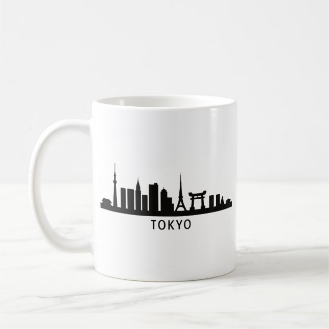Taza De Café Japan Cityscape Travel | Tokyo Skyline Silhouette (Izquierda)