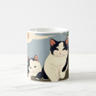 Taza De Café Japanese Cats Blossom Tree Mug – Ukiyo-e Style