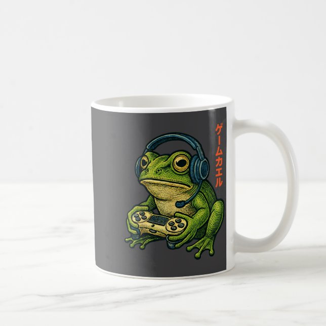 Taza De Café Japanese Gamer Frog Art Men Women Boys Funny Vinta (Derecha)